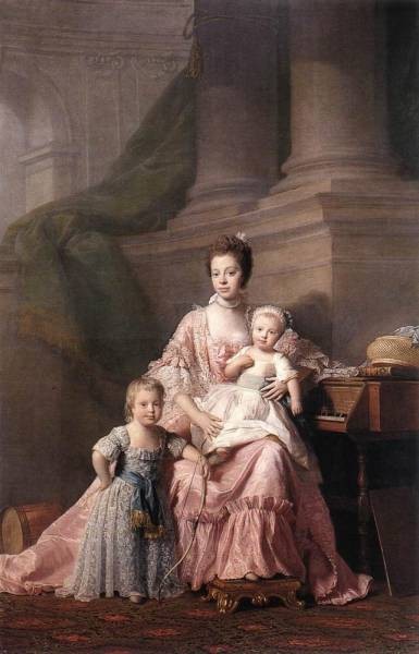 Queen Charlotte With Her Two Children
